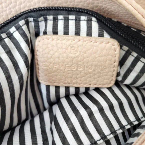 Expressions Pink Vegan Leather Boho Fringed Shoulder Bag - Picture 5 of 9